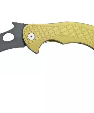 LionSteel LEOne LE1-A-GB MagnaCut, Black, Green Aluminium, couteau de poche Karambit