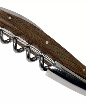 Forge de Laguiole SOM1CHFEBRI, couteau sommelier poli, chêne fossilisé