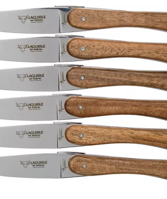 Laguiole en Aubrac Ecir set de couteaux à steak 6 pièces bois de noyer