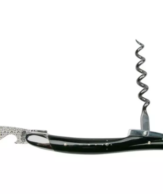 Sommelier Forge de Laguiole SOMBF avec fourreau, damas, corne de buffle