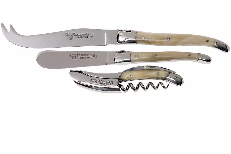 Service vin/fromage Laguiole en Aubrac corne 3 pièces, SFV99PCIH