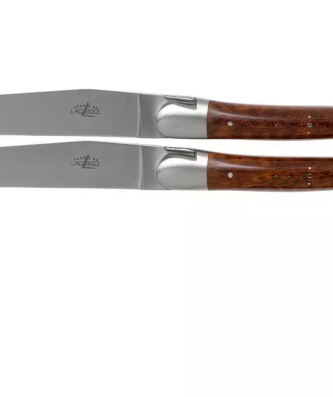 Forge de Laguiole LAT22MINAM set 2 couteaux steak bois serpent mat