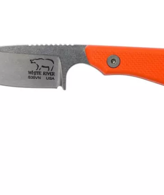 Couteau fixe White River Knives M1 Backpacker Pro Orange G10, étui Kydex