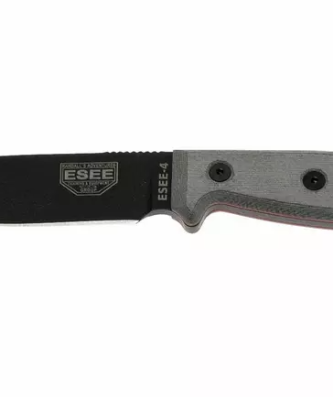 ESEE Model 4 black blade, grey handle 4P-KO couteau de survie sans étui