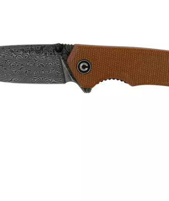 Civivi Brazen C2102DS-1 Damascus Droppoint, Brown Micarta couteau de poche (Copie)