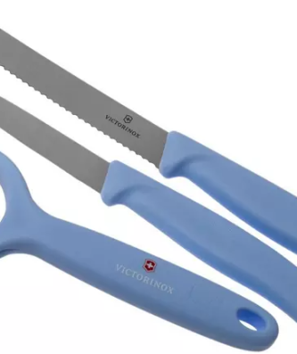 Victorinox SwissClassic 6.7116.33L22 Set de 3 couteaux à légumes, bleu