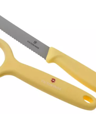 Victorinox SwissClassic 6.7116.23L82 Set de 2 couteaux à légumes, jaune