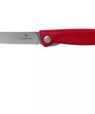 Victorinox SwissClassic 6.7831.FB couteau à légumes dentelé pliable, rouge