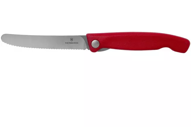 Victorinox SwissClassic 6.7831.FB couteau à légumes dentelé pliable, rouge