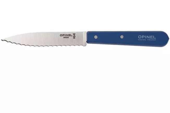 Couteau à éplucher dentelé Opinel N°113, bleu