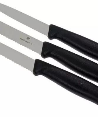 Couteaux à légumes Victorinox SwissClassic noir, lot de 3, 6.7113.3