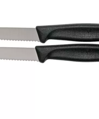 Couteaux à légumes dentelés Victorinox SwissClassic noir 8 cm, lot de 2, VT6-7633-B