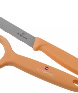 Victorinox SwissClassic 6.7116.23L92 Set de 2 couteaux à légumes, orange