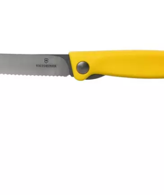Victorinox SwissClassic couteau à légumes pliable jaune dentelé, 6.7836.F8B