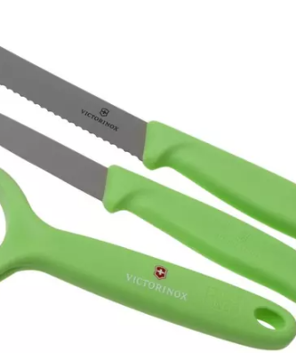Victorinox SwissClassic 6.7116.22L42 Set de 3 couteaux à légumes, vert