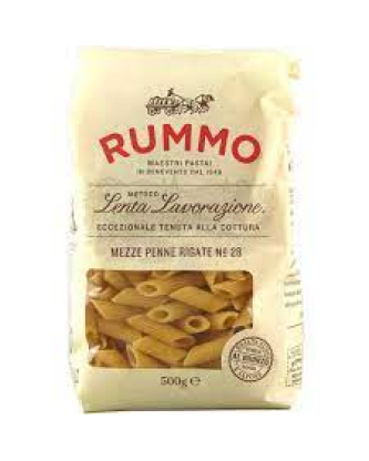 Mezze Penne Rigate Nr. 28 Nudeln aus Hartweizengrieß 500 g Packung - Pasta Rummo
