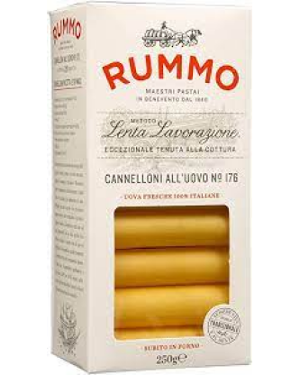 Cannelloni all'Uovo No. 176 Semoule de Blé Dur Pâtes aux Oeufs Paquet de 250 g - Pasta Rummo