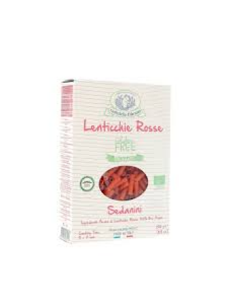 Bio Sedanini Lenticchie Rosse avec farine de lentilles corail 250 g pack - Rustichella d'Abruzzo