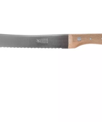 Robert Herder couteau à pain droit classique hêtre rouge acier inoxydable