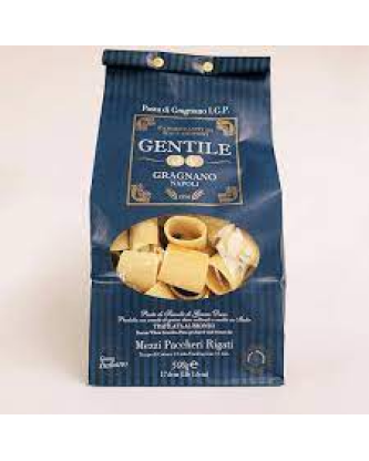 Bio Mezzi Paccheri Rigati IGP Pâtes de Blé Dur Italien Paquet de 500g - Gentile, Gragnano