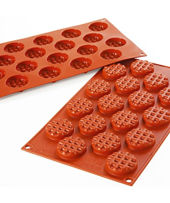 Moule silicone 18 mini-gaufres rondes