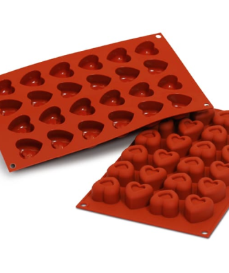 Moule silicone 24 savarins cœurs