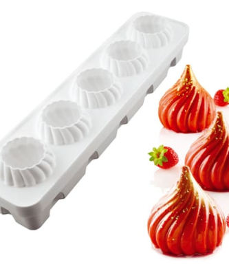 Moule silicone 5 sphères torsadées 3D