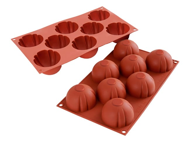 Moule silicone 8 domes striƩs