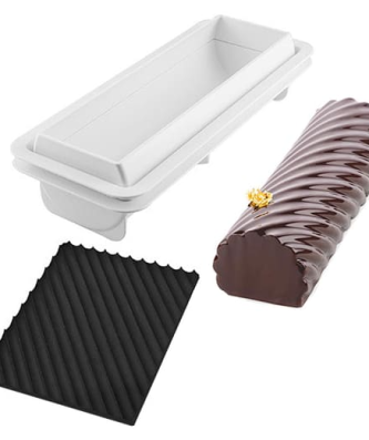 Moule à bûche et tapis torsadé