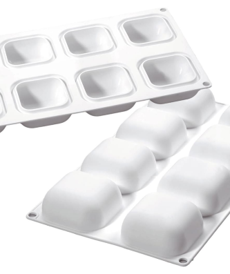 Moule silicone 8 carrés bombés Gem100
