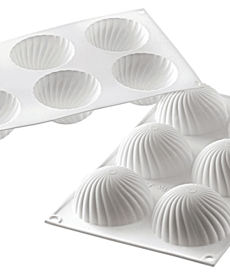 Moule silicone 6 demi sphères vrillées