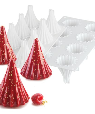 Moule silicone 8 sapins coniques