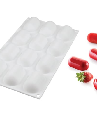 Moule silicone 12 mini ovales bombés