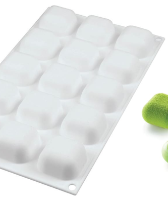 Moule silicone 15 carrés bombés