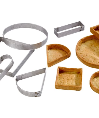 Oblong à tarte perforé inox