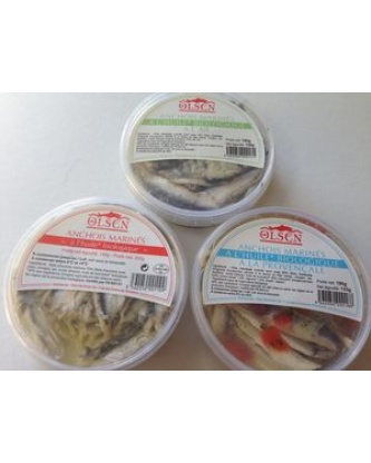 Anchois mariné à l'ail bio pot de 190g