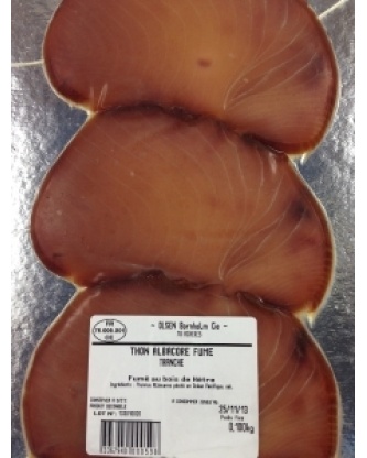 Thon fumé Albacore plaque traiteur 100g