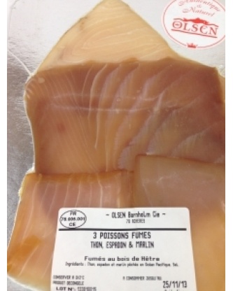 Assiette Pacifique composée de 3 poissons fumés sauvages 130g