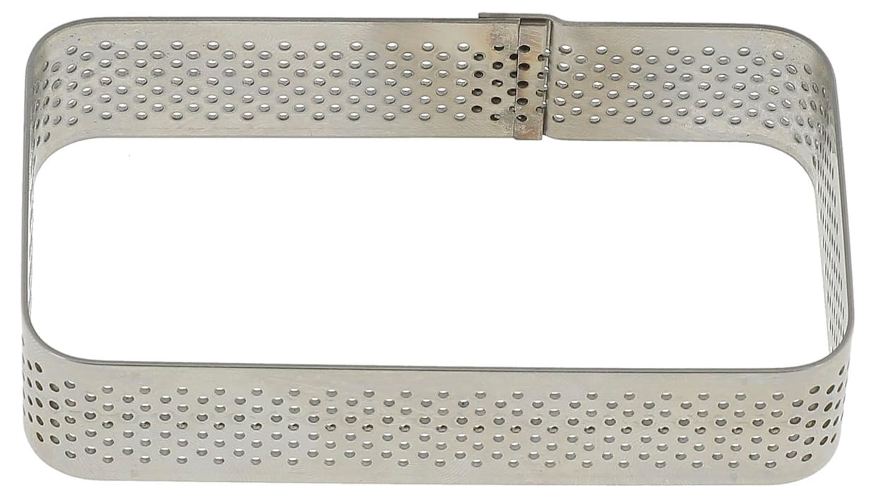 Rectangle à tarte perforé bord arrondi