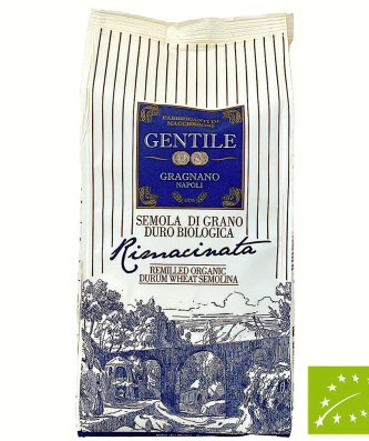 Bio Semola di Grano Duro "Rimacinata" semoule de blé dur biologique finement moulue paquet de 500 g - Gentile