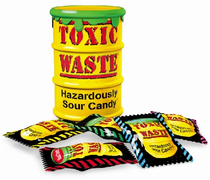 Toxic Waste Sour Candy Drums