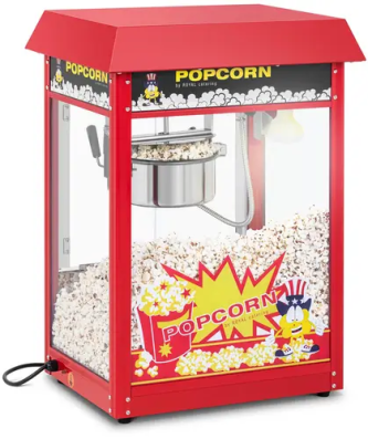 Petite machine à popcorn - Puissance 1 600 W, acier inoxydable, verre trempé et Téflon