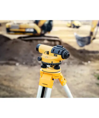 Niveau de chantier avec trépied et mire - Grossissement 28x - Objectif 36 mm - Écart 1,5 mm - Compensateur à amortissement magnétique