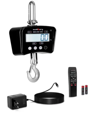 Crochet peseur noir - 1 000kg / 0,2 kg