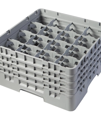 Casier de lavage à verre - 16 compartiments - 50 x 50 x 26,7 cm - Hauteur des verres : 21,5 cm