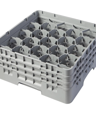 Casier de lavage à verre - 20 compartiments - 50 x 50 x 22,5 cm - Hauteur des verres : 17,4 cm