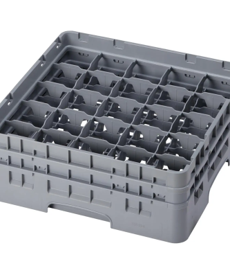 Casier de lavage à verre - 25 compartiments - 50 x 50 x 14,3 cm - Hauteur des verres : 11,4 cm