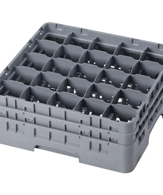 Casier de lavage à verre - 25 compartiments - 50 x 50 x 18,4 cm - Hauteur des verres : 13,3 cm