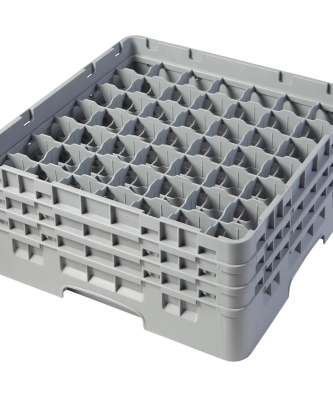 Casier de lavage à verre - 49 compartiments - 50 x 50 x 22,5 cm - Hauteur des verres : 17,4 cm