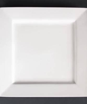 Assiettes carrées Olympia Lumina 265mm (Lot de 4)